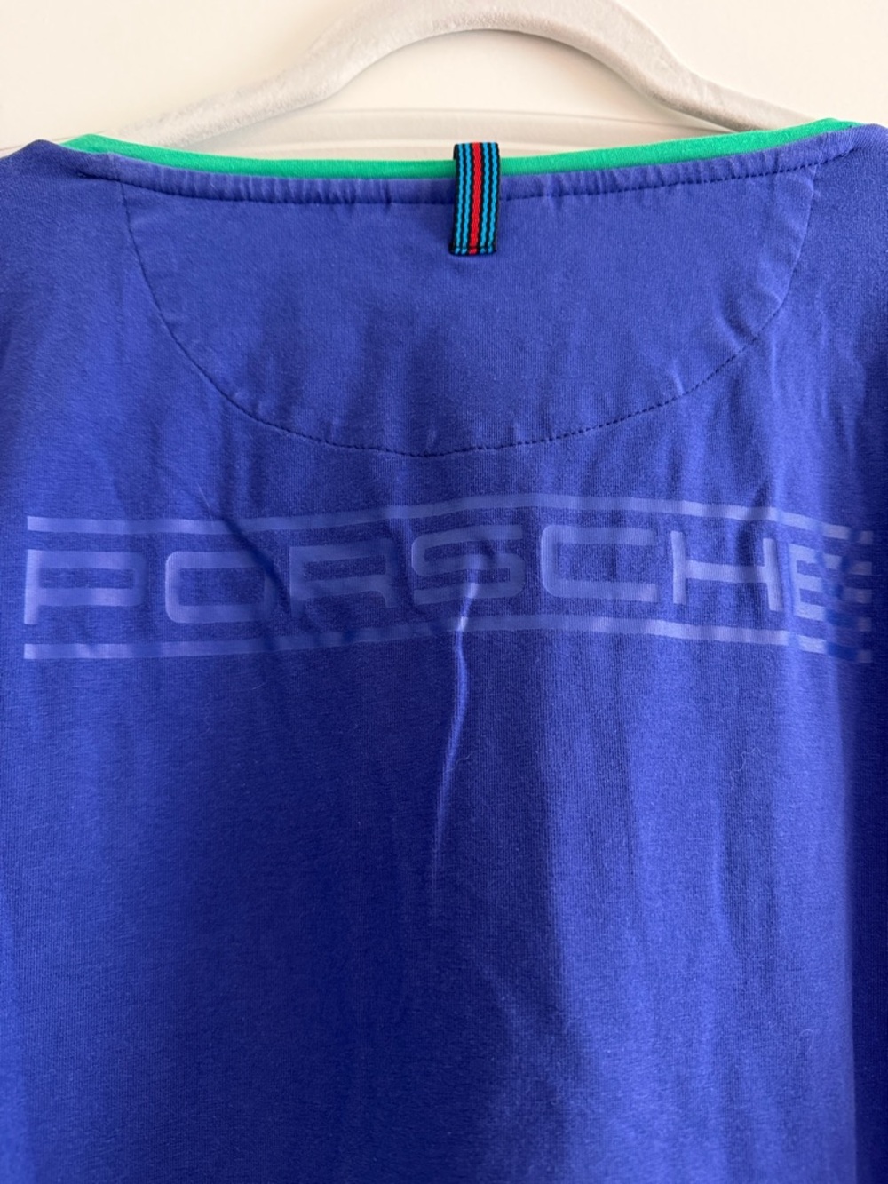 Porsche Martini Racing Blue V-Neck Shirt with Patches Women’s XL - Picture 7 of 7